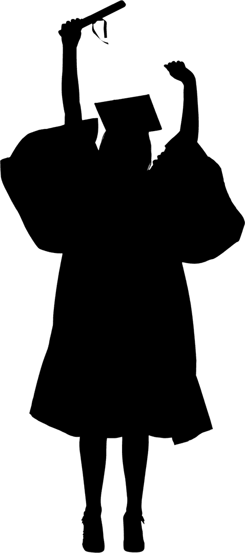 Transparent Silhouette of Graduate Woman with Cap