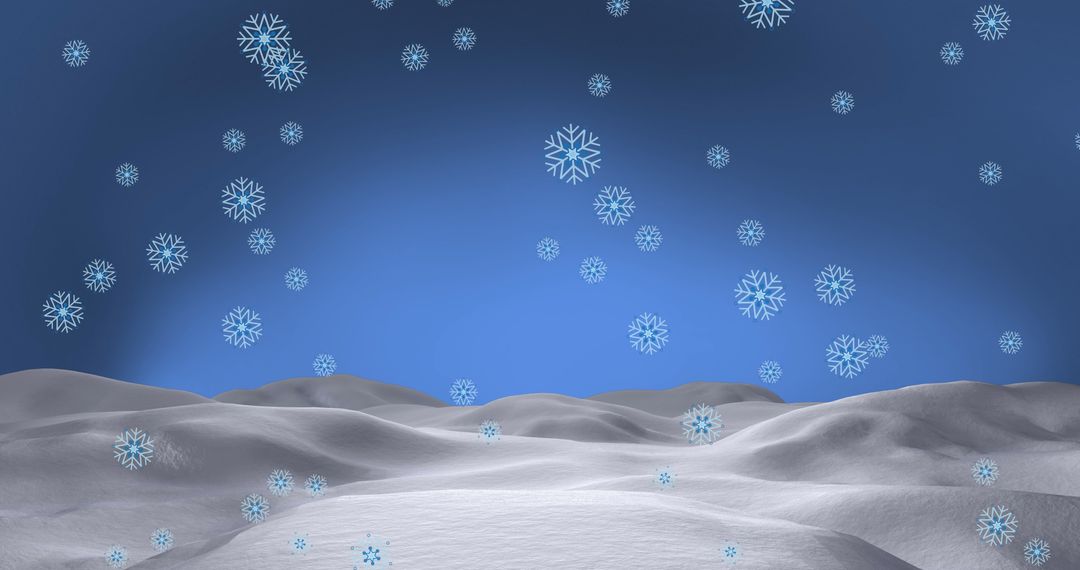 Digitally Rendered Snowflakes Falling Over Winter Landscape - Free Images, Stock Photos and Pictures on Pikwizard.com