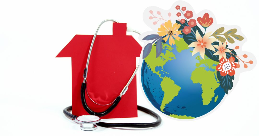 World Health Concept with Stethoscope and Globe