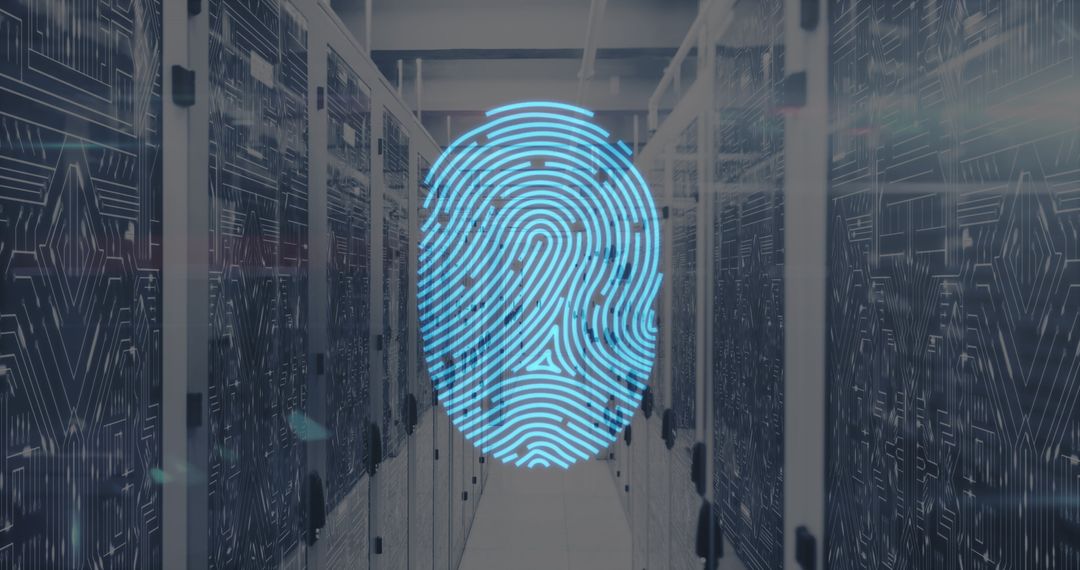 Fingerprint Security Hologram in Data Center Server Room
