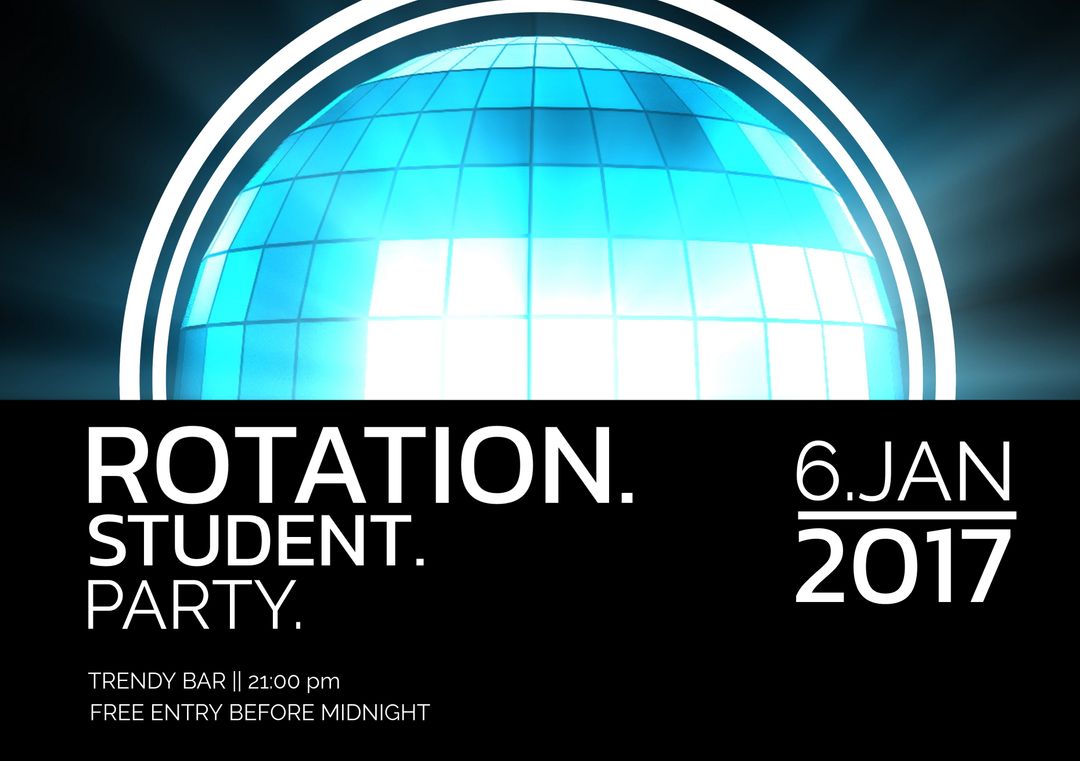 Student Party Night Promo with Futuristic Blue Dome