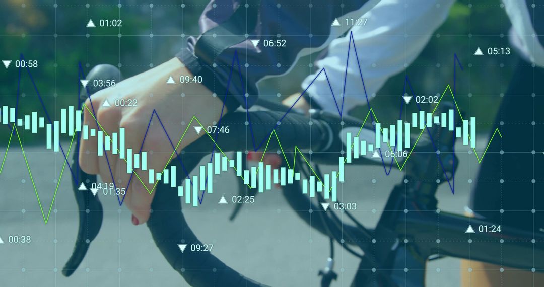 Hands on Bicycle Handlebars with Digital Data Overlay