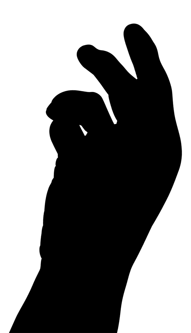 Hand Silhouette Reaching on Transparent Background Vector