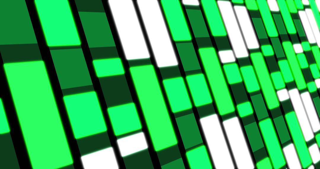 Animated Green Rectangles Creating Dynamic Digital Pattern