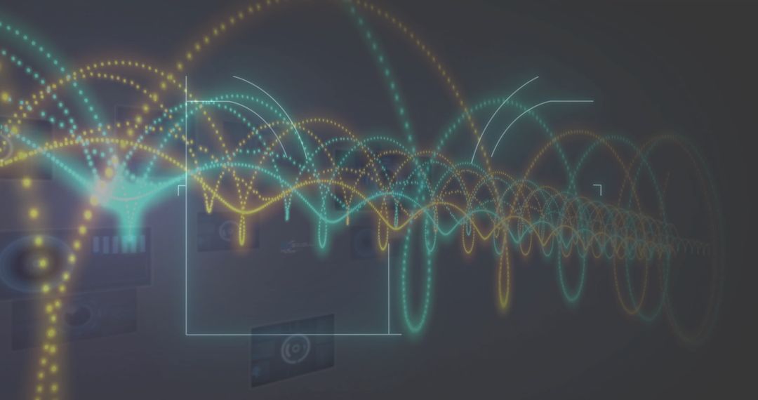 Futuristic Digital Data Visualization with Holographic Waveforms