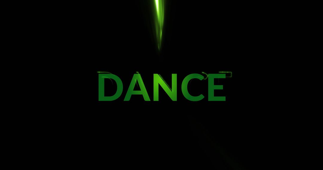 Glowing Dance Text with Neon Light Trails on Black