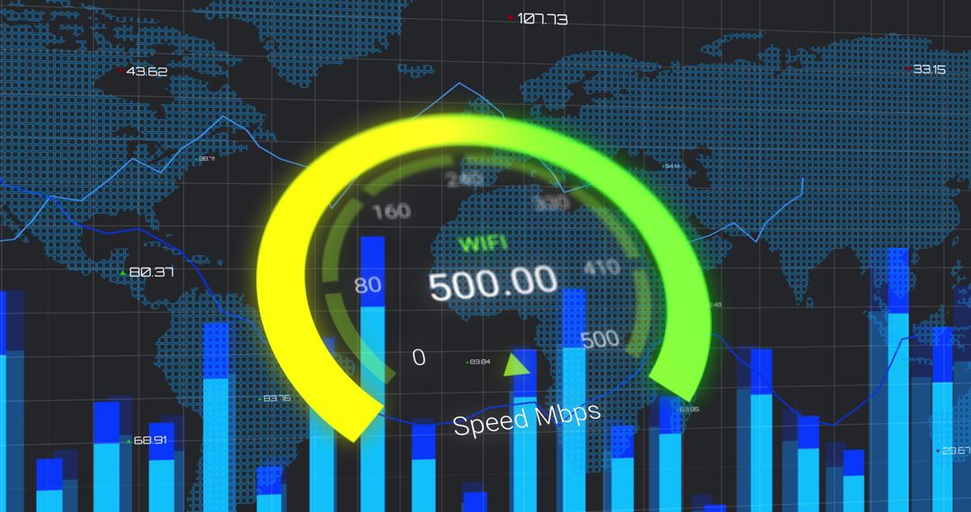 Global Connectivity Digital Interface with Speedometer
