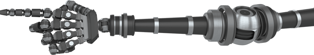 Robotic Arm Pointing Gesture on Transparent Background