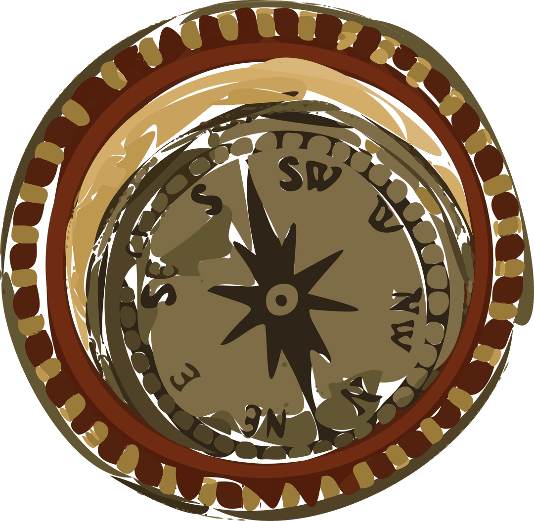 Stylized Transparent Compass Rose with 8-Pointed Star Design