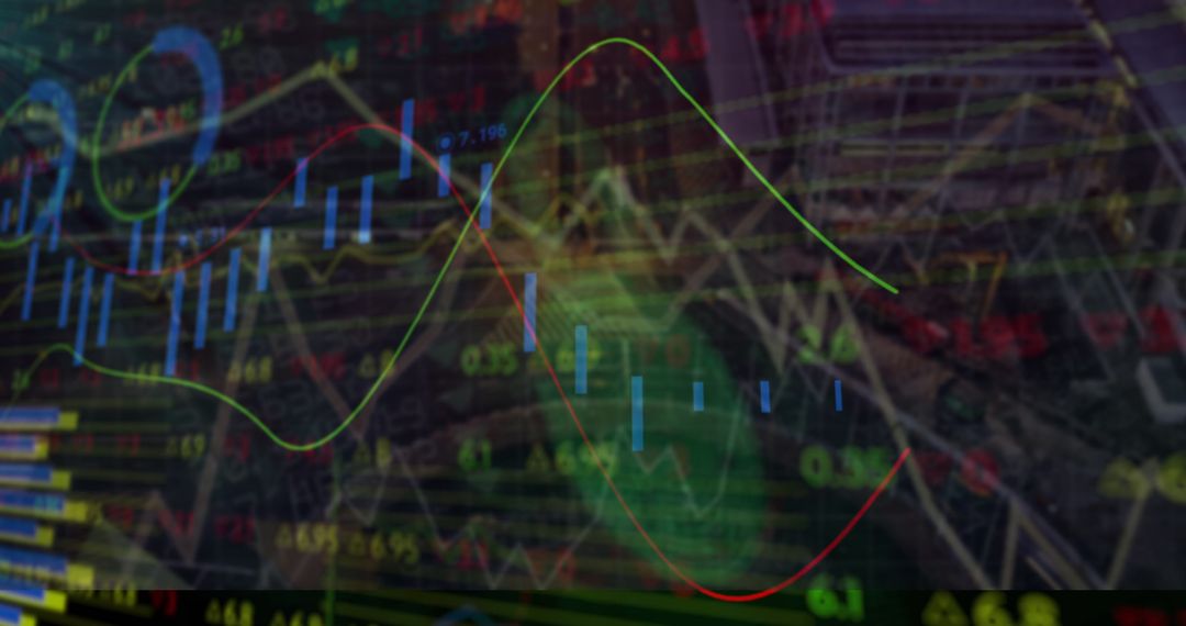 Financial Graphs City Technology Infused Business Concept