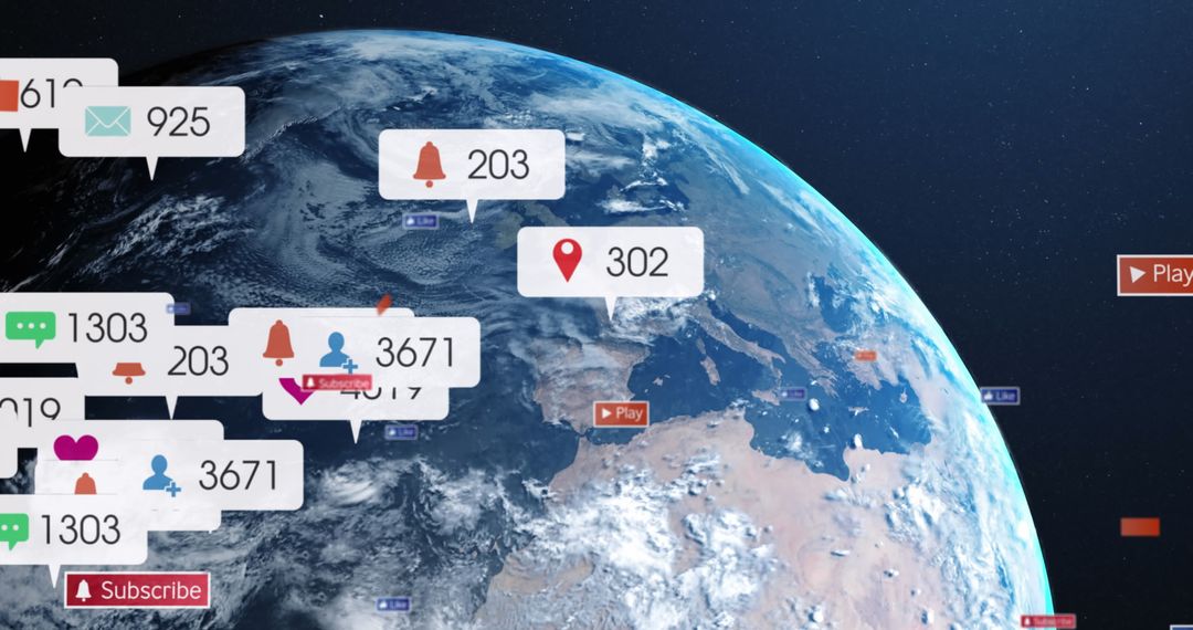 Global Social Media Communication and Information Flow 3D Illustration