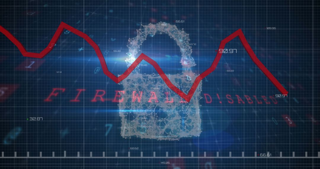 Digital security and economic networking data concept