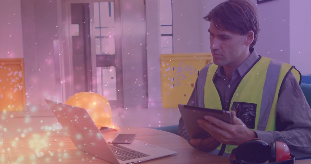 Engineer Integrating Digital Tools with Construction Plans