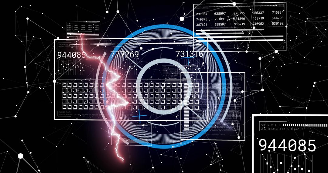 Futuristic Digital HUD Interface Displaying Numeric Data