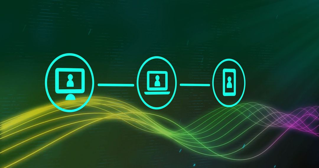Futuristic Network Connections on Green Ambient Background