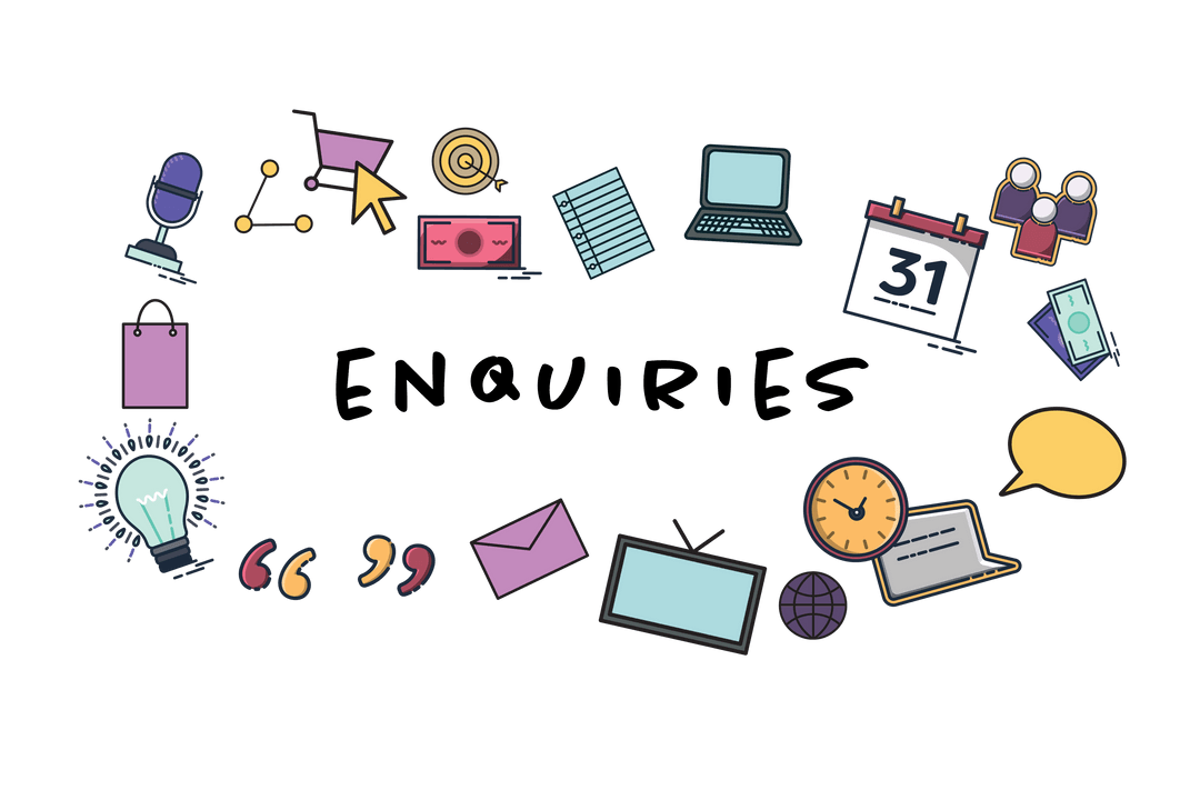 Colorful Digital Icons Border with Transparent Background