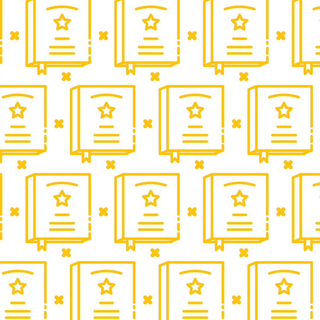 Yellow Book Pattern Seamless Illustration on Transparent Background