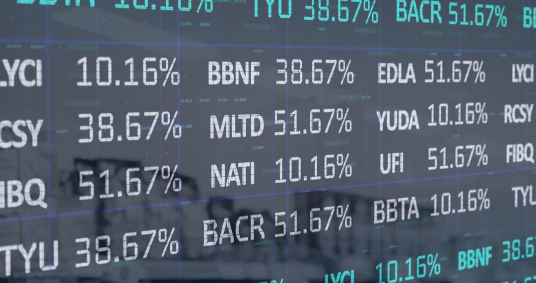 Digital Financial Data Display with Stock Figures