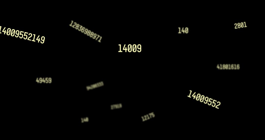 Abstract Floating Numbers in Black Background Illustration