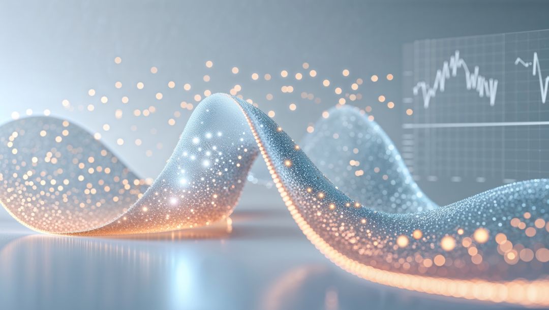 Futuristic Particle Wave with Data Visualization