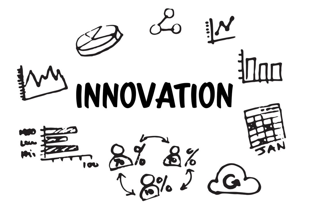 Digital Elements Illustrating Innovation on Transparent Background