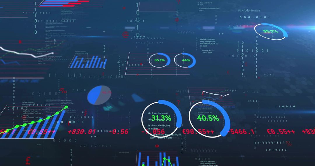 Displaying Futuristic Data Dashboard with Neon HUD Analytics and Circular Progress Rings