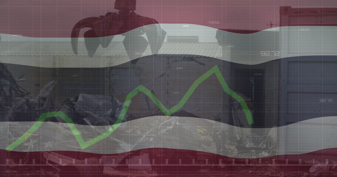 Thailand Flag and Data Visually Merging with Waste Management Concept