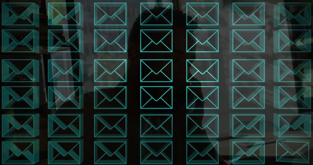 Digital Message Icons Overlapped in Office Ambiance