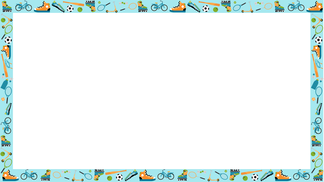 Sports Equipment Pattern Frame on Transparent Background
