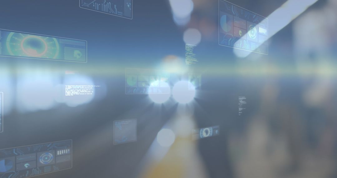 Digital Data Processing with Global Network Over Busy Street