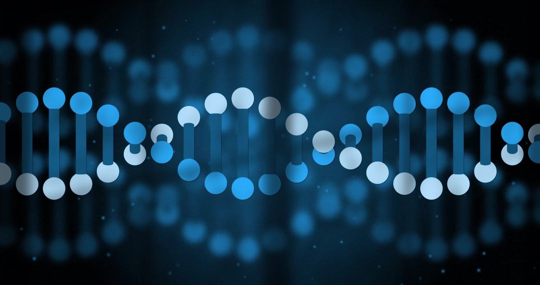 Abstract Digital DNA Strand in Gradient Blue Light