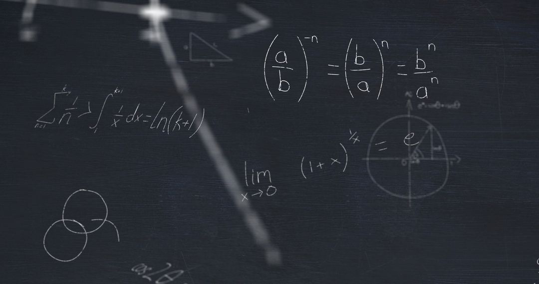 Mathematical Formulas and Equations on Chalkboard Background