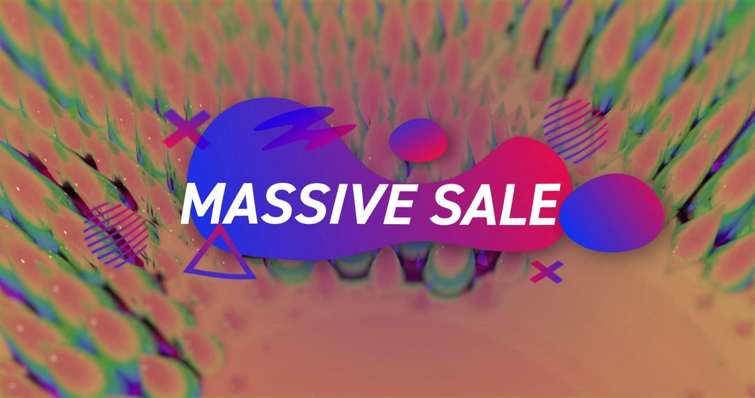 Massive Sale Text with Vibrant Abstract Background