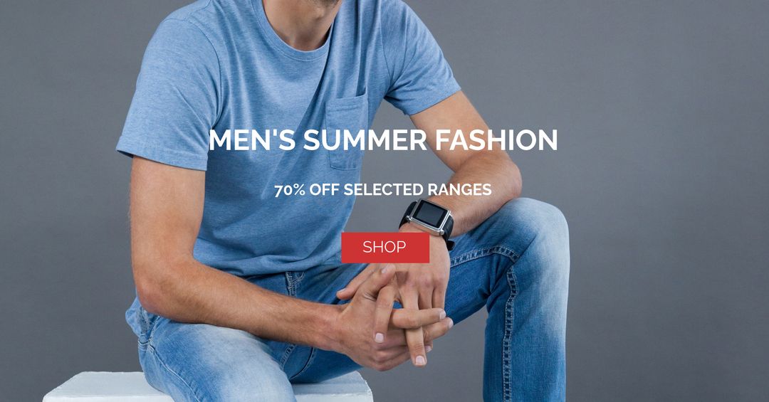 Casual men's summer fashion with discount promotion