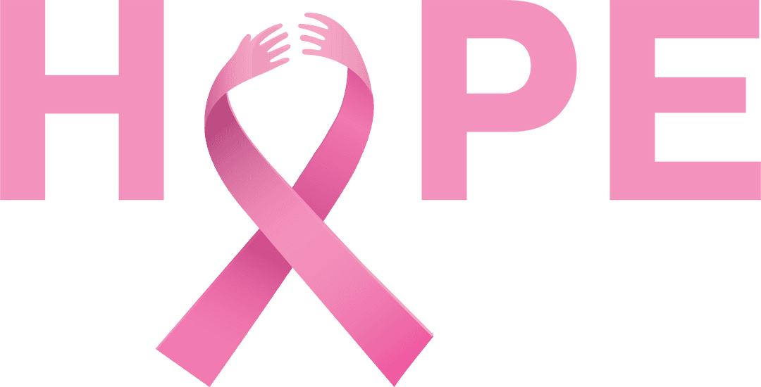 Transparent Breast Cancer Awareness Symbol with Word Hope