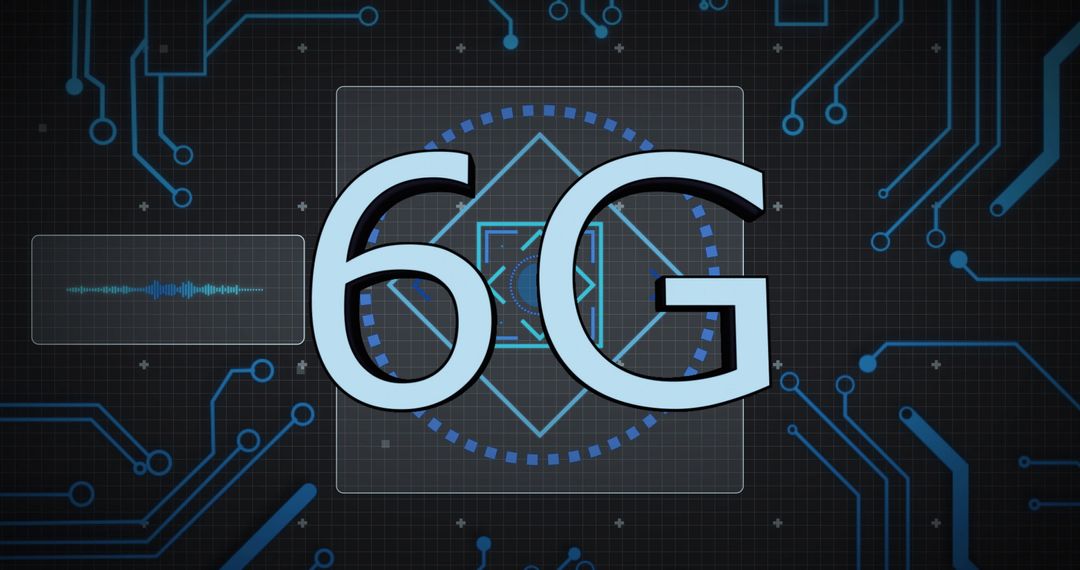6G Technology Concept with Circuits and Digital Data