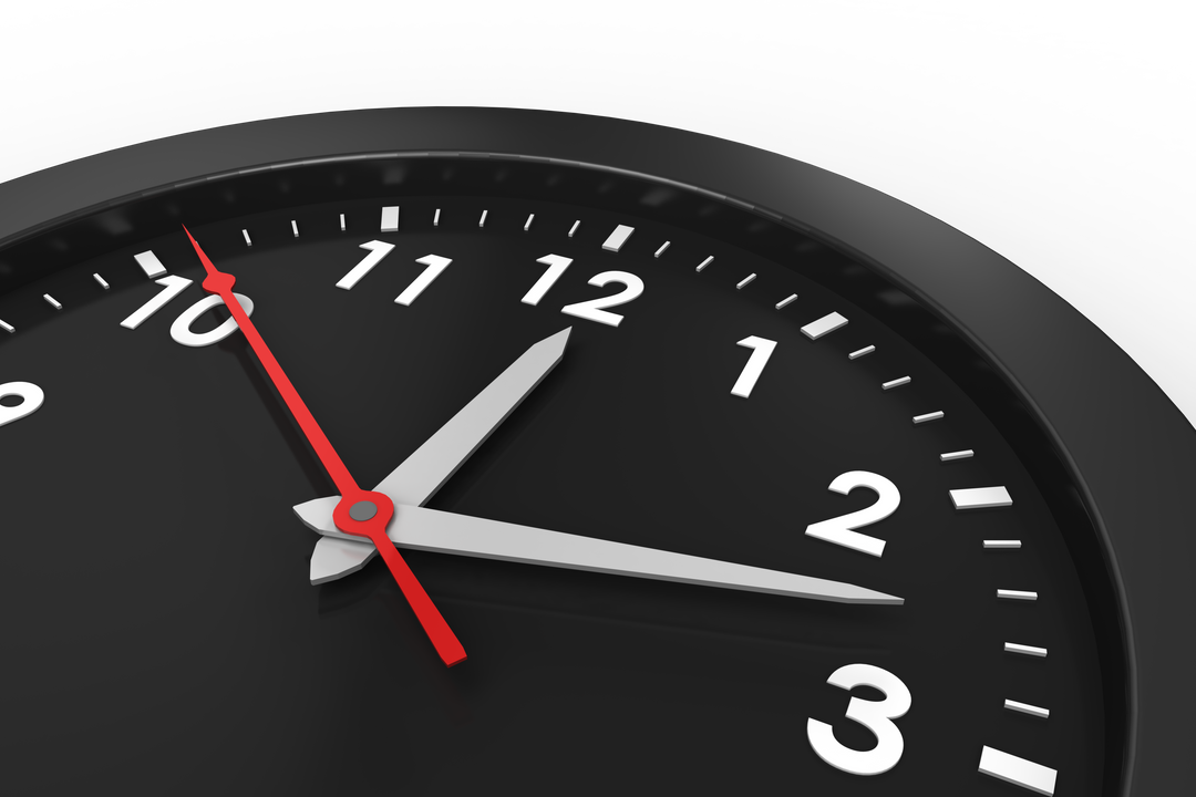 Black Clock Face with Red Hand Transparent Background - Download Free Stock Images Pikwizard.com