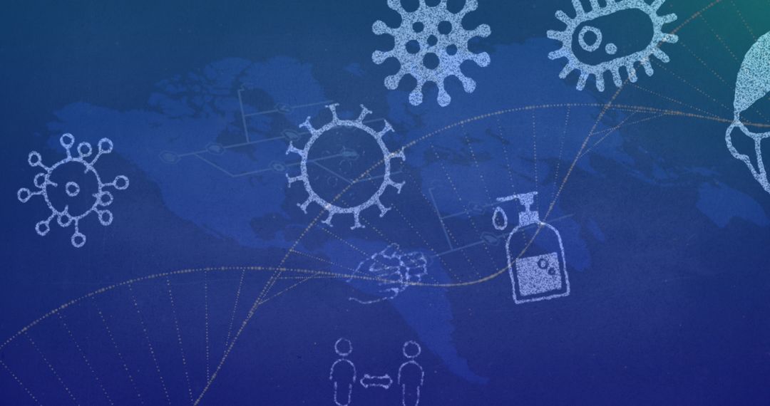 COVID-19 Protection Symbols on Digital Interface with DNA Overlay