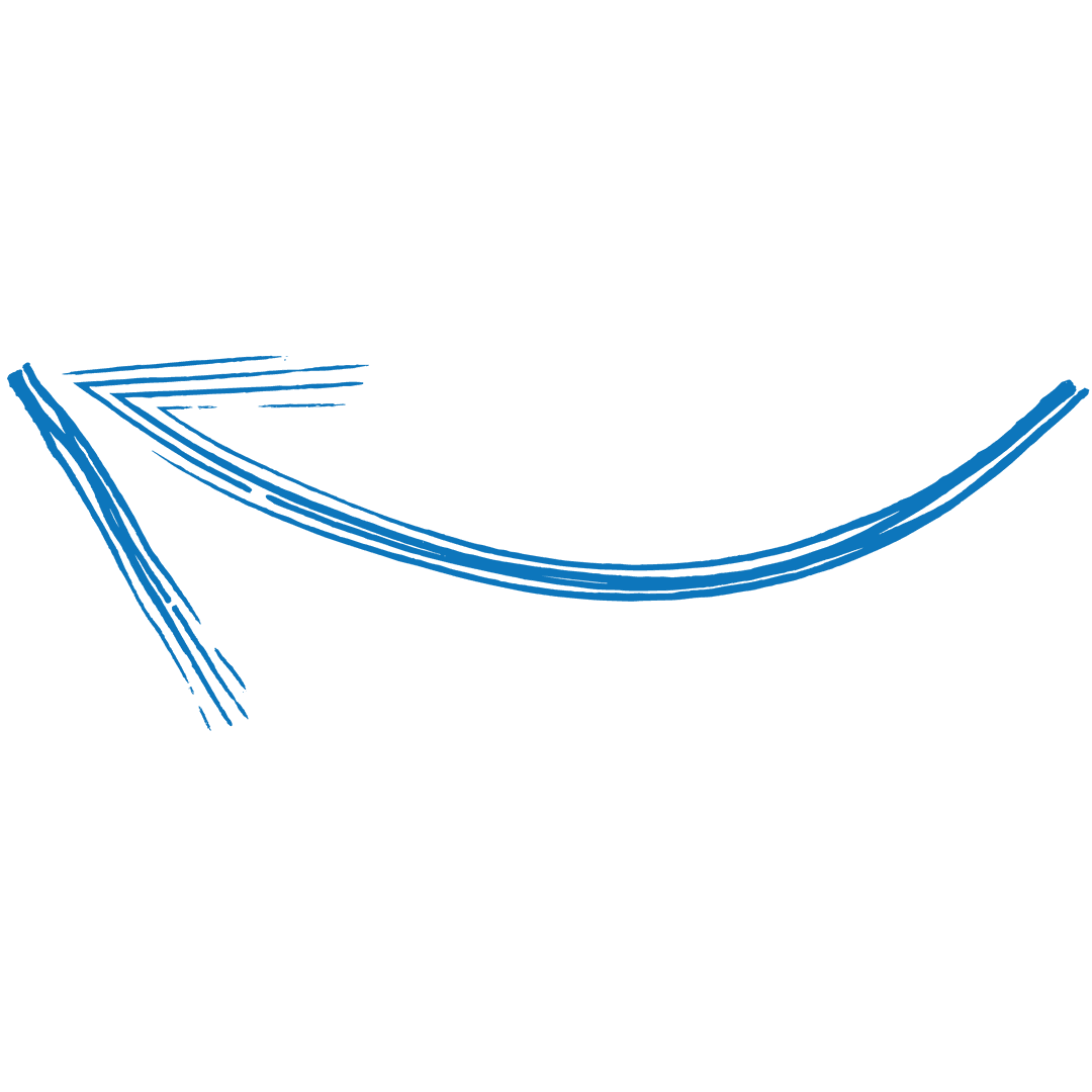 Blue Left Arrow Symbol on Transparent Background