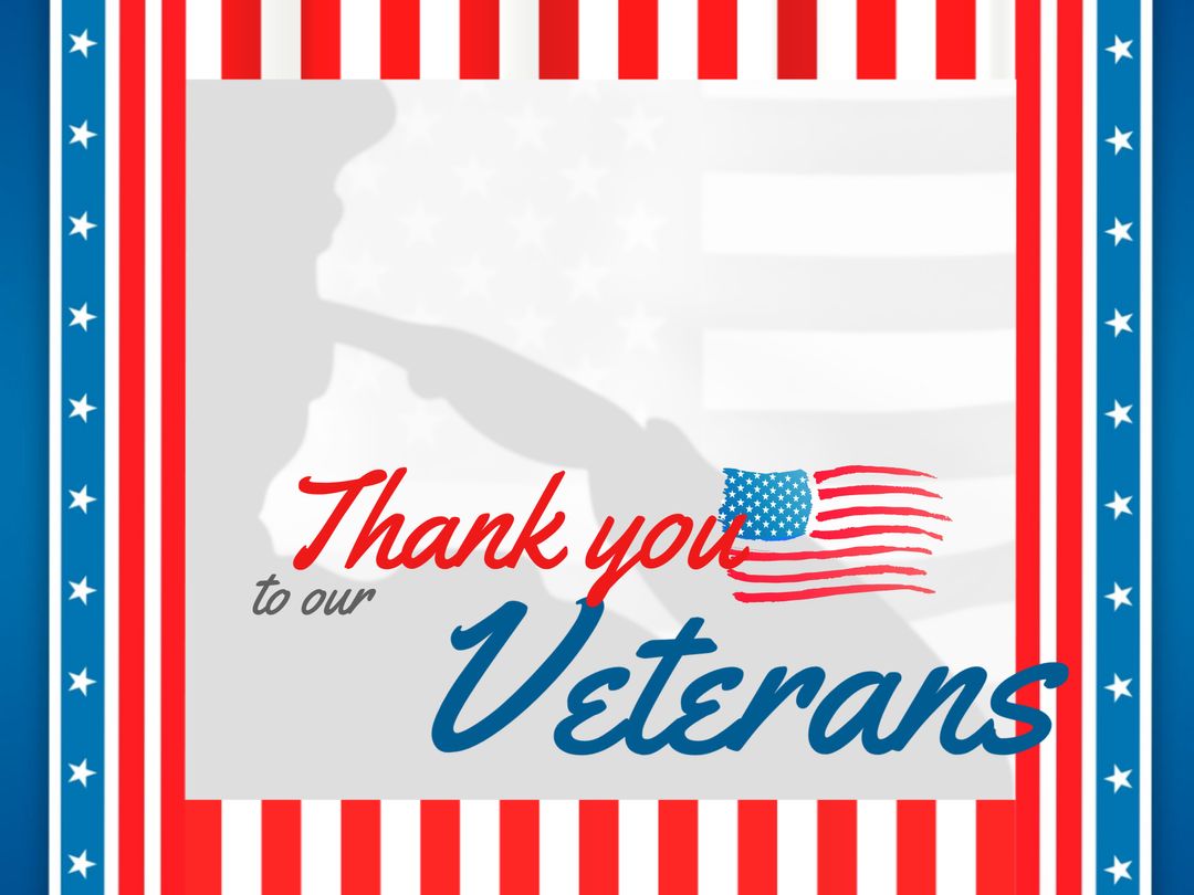 Patriotic Saluting Soldier with American Flag Background