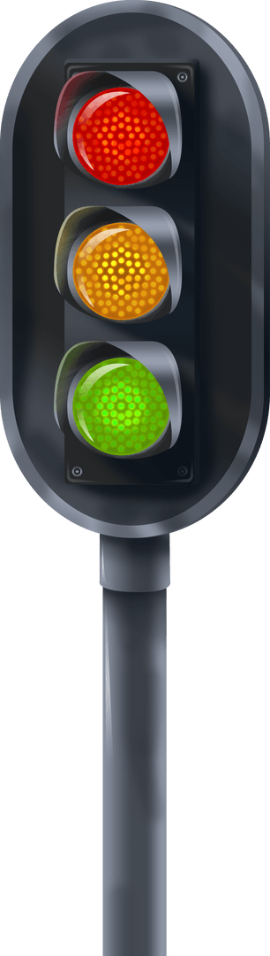 Transparent Traffic Light Icon on Stand