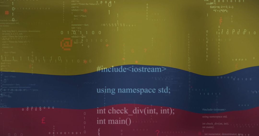 Digital Transformation and Data Processing Over Colombian Flag