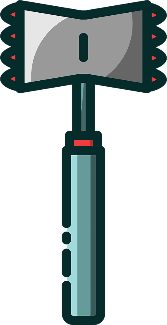 Digital Illustration of Gray Hammer on Transparent Background