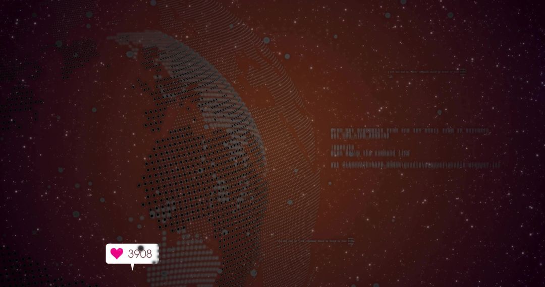 Futuristic Digital Globe with Data Points and Notifications