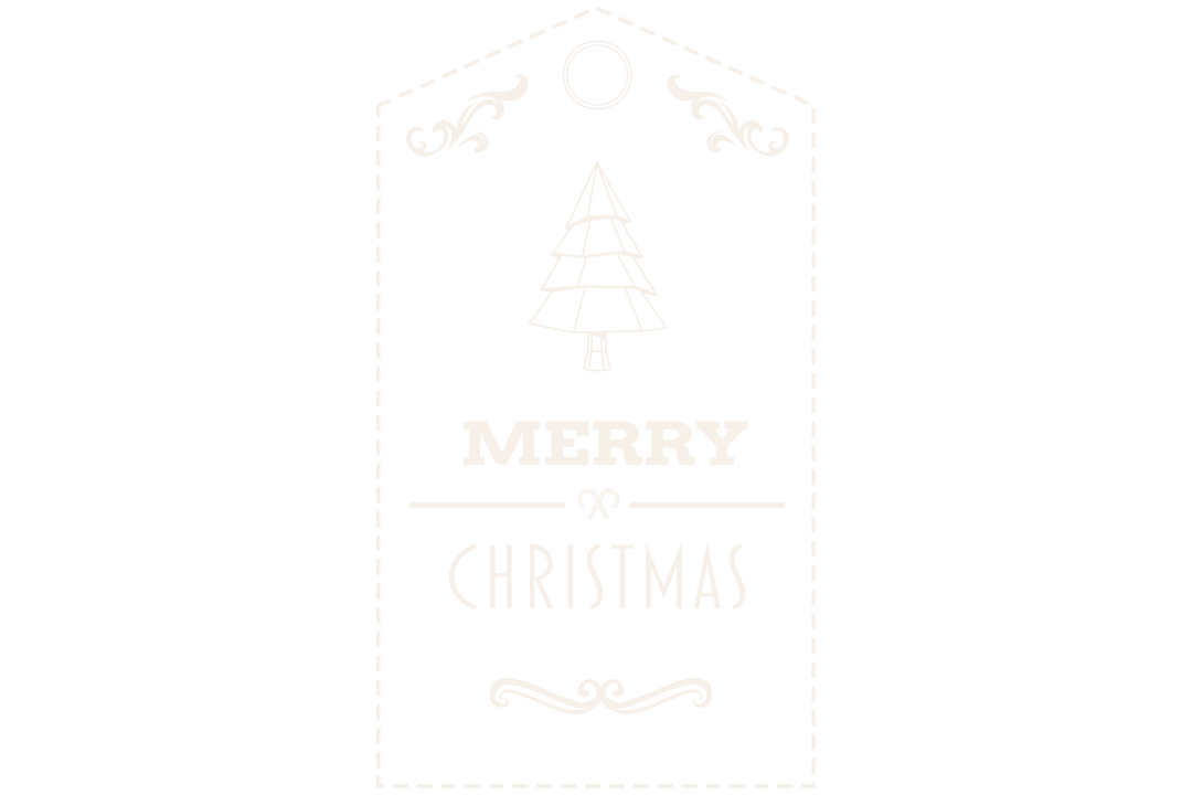 Transparent Merry Christmas Label Illustration with Tree Theme