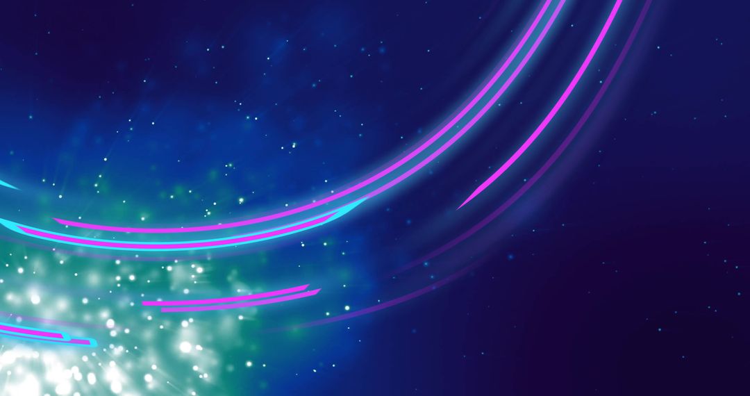 Colorful Streaks Over Luminous Digital Space Background