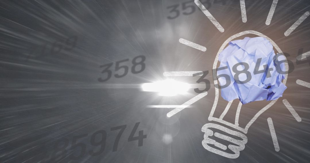 Innovative Concepts: Numbers and Light Bulb Depicting Business Ideas