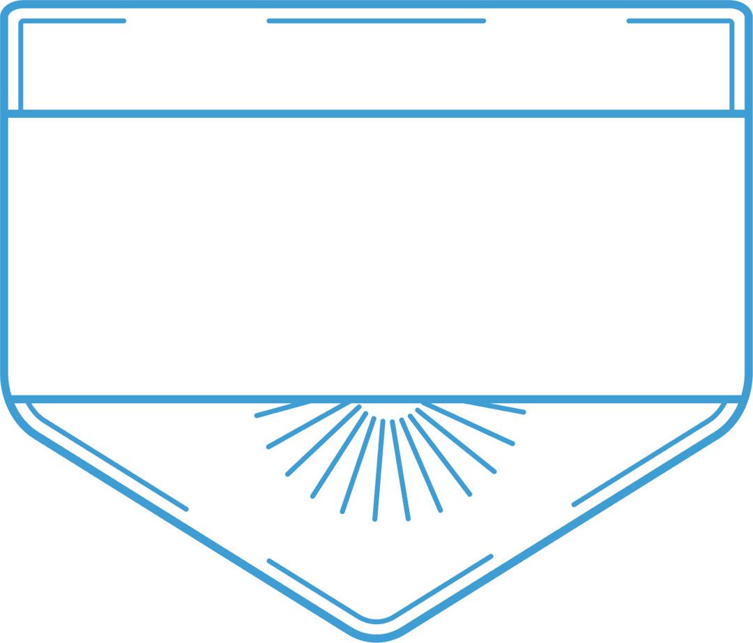 Blue Emblem Outline on Transparent Background