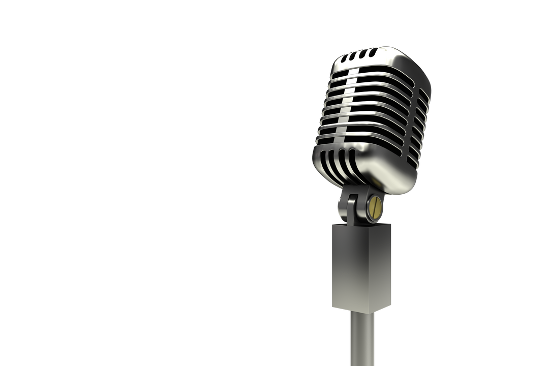 Retro Microphone on Transparent Background for Entertainment Artwork - Download Free Stock Images Pikwizard.com