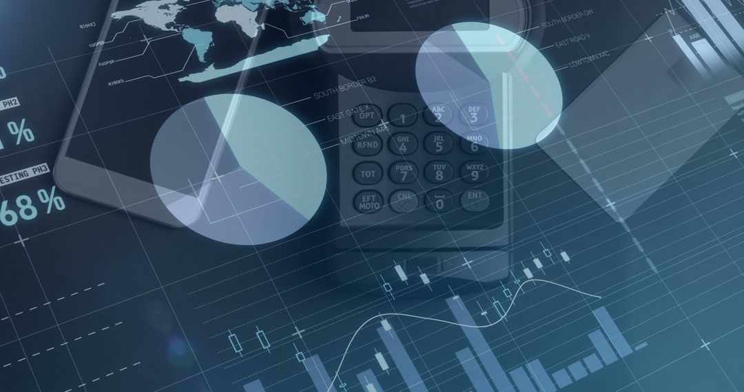 digital payment interface with graphs and charts overlay - Free Images, Stock Photos and Pictures on Pikwizard.com